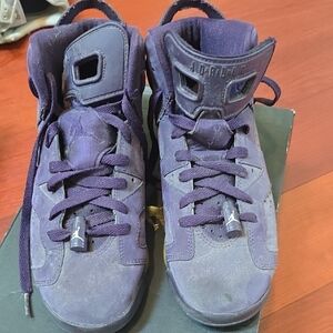 Purple High-Top Suede Sneakers